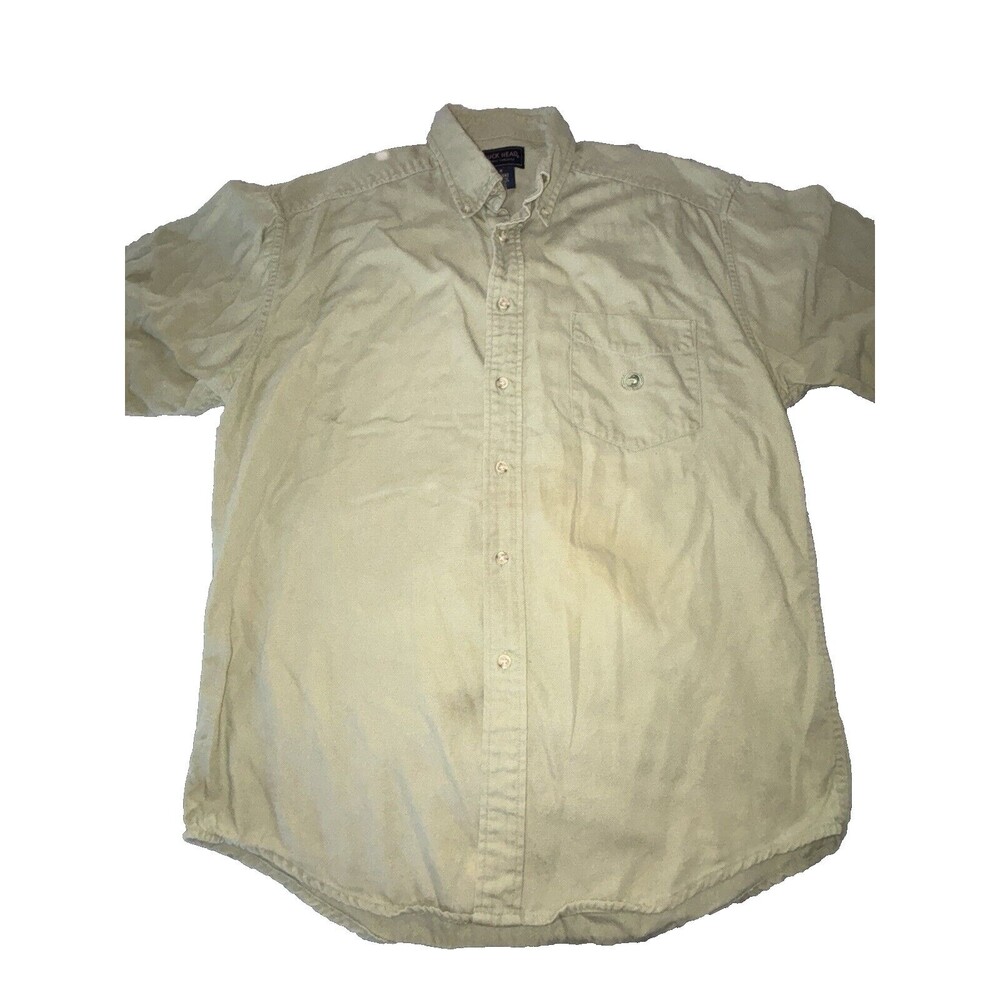 Vintage Duck Head Button Down Shirt Men Size Medium Cotton Tan In Color